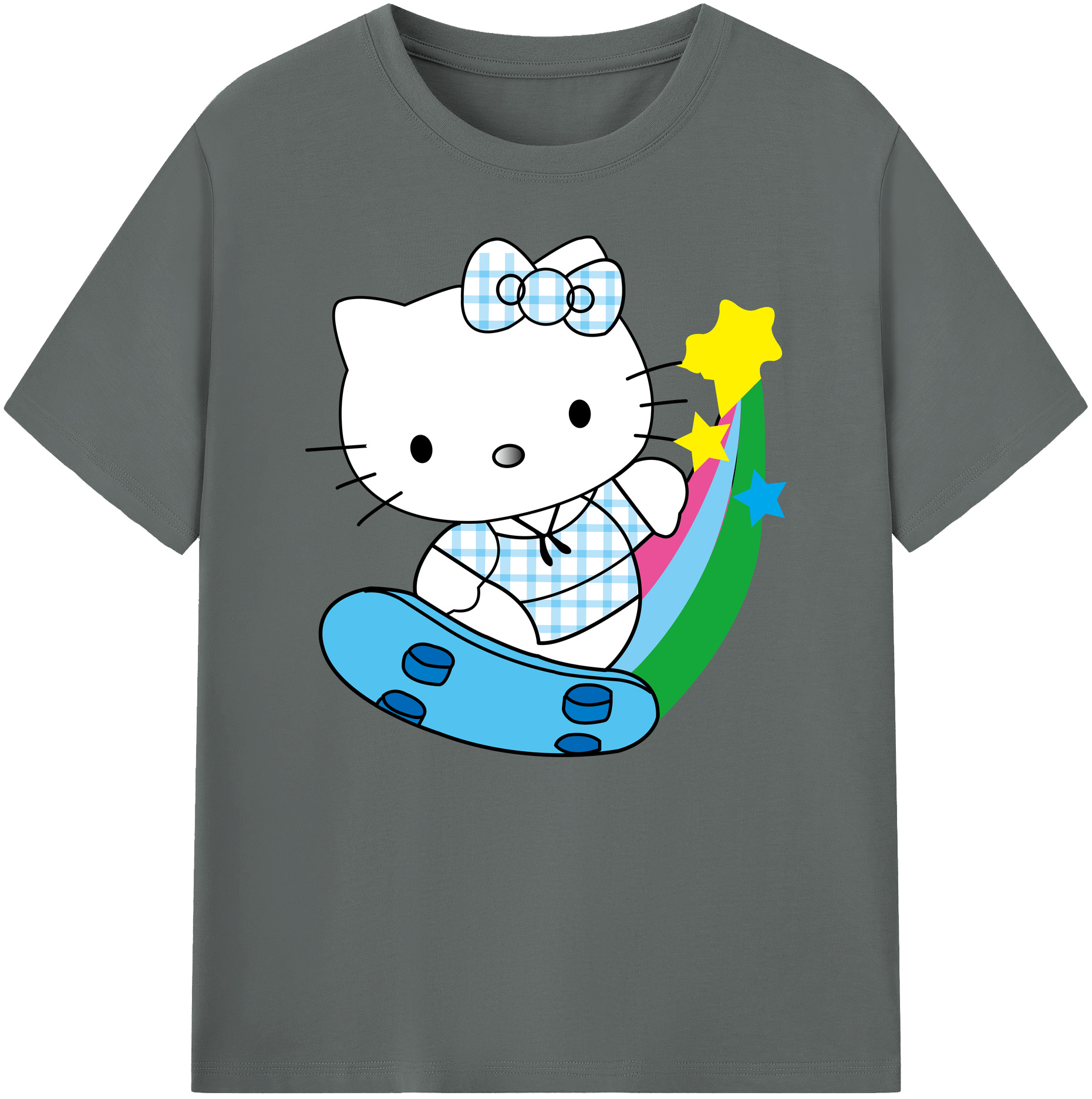 （画像用） Hello Kitty ハローキティ 綿100％ メンズ半袖Tシャツ｜肌触りやわらか＆通気性
